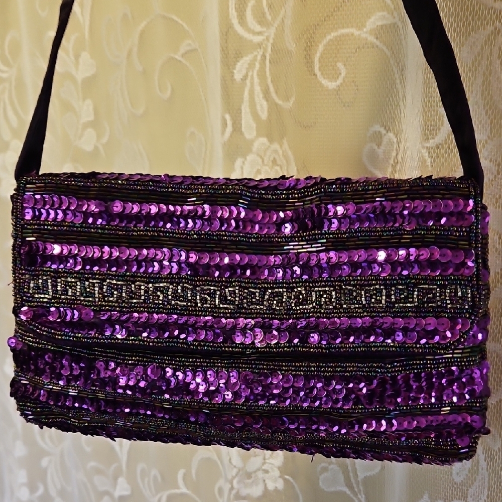 Purple Beaded Bag - Picture 4 of 8